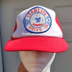 Vintage STARLITE DRIVE IN Cap (Movie Theaters). Projector Patch Mesh Snapback